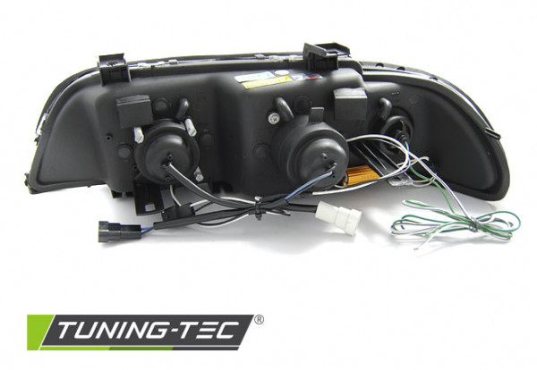 Přední světla angel eyes s LED BMW E39 95-03 černá