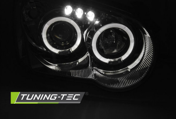 Přední světla angel eyes Subaru Impreza 03-05 chromová