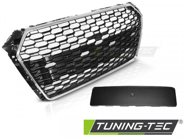 Maska AUDI A4 B9 15-19 RS4 style chrom černá