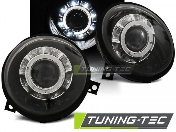 Přední světla Angel Eyes s LED VW Lupo 98-05 černá