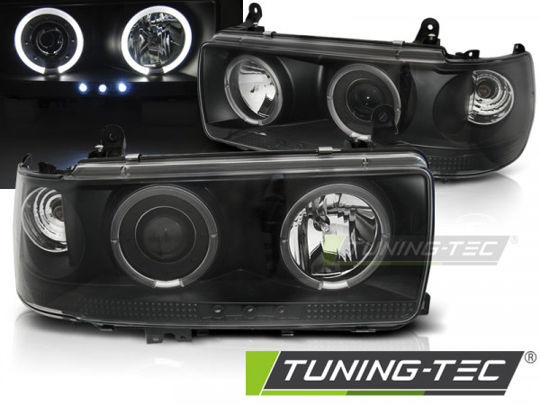 Přední světla angel eyes Toyota Land Cruiser 80 90-97 černá