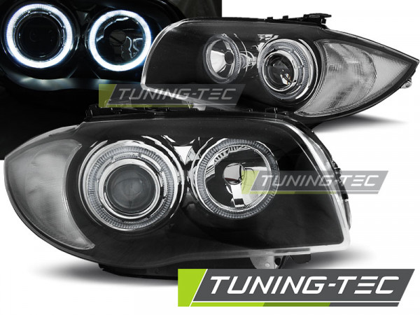 Přední světla LED Angel Eyes BMW 1 E81/E87 04-07 černá