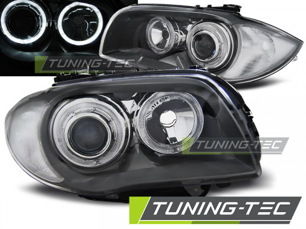 Přední světla LED Angel Eyes BMW 1 E81/E87 04-07 šedá