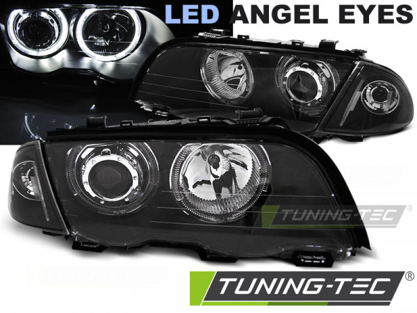 Přední světla LED Angel eyes BMW E46 sedan/touring 98-01 černá