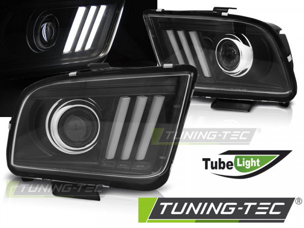 Přední světla LED TubeLight Ford Mustang IV 04-09 černé