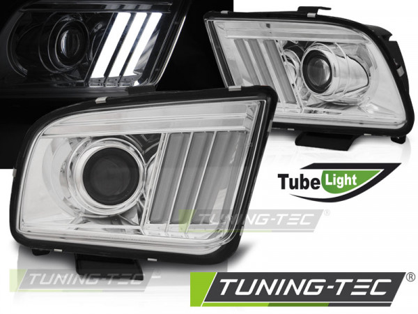 Přední světla LED TubeLight Ford Mustang IV 04-09 chrom
