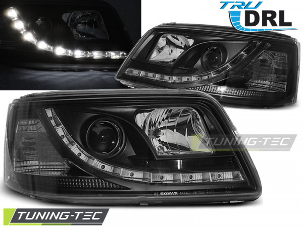Přední světla s denními světly RL VW T5 03-10 černá