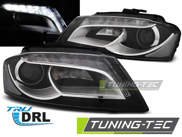 Přední světla s LED denními světly AUDI A3 8P 08-12 černá