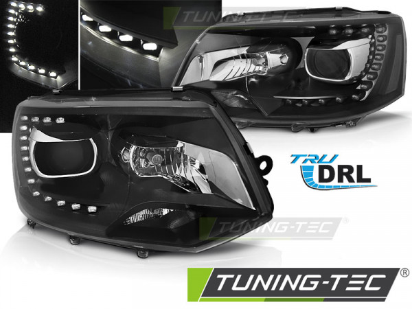 Přední světla s LED denními světly VW T5 10-15 xenon look černá