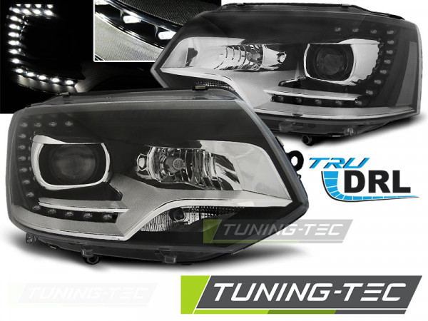 Přední světla s LED denními světly VW T5 10-15 xenon look chrom-černá