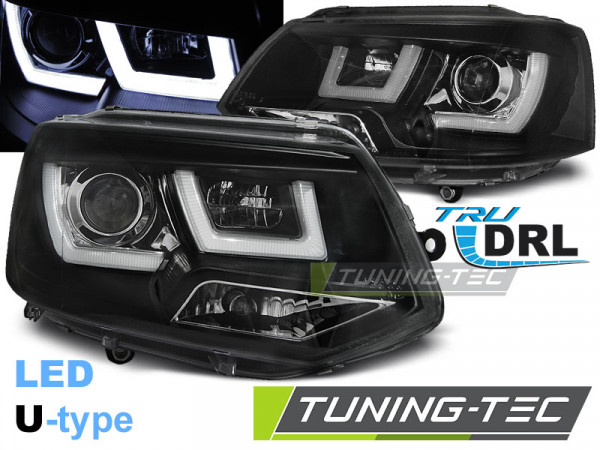 Přední světla U-LED BAR denní světla VW T5 10- černá