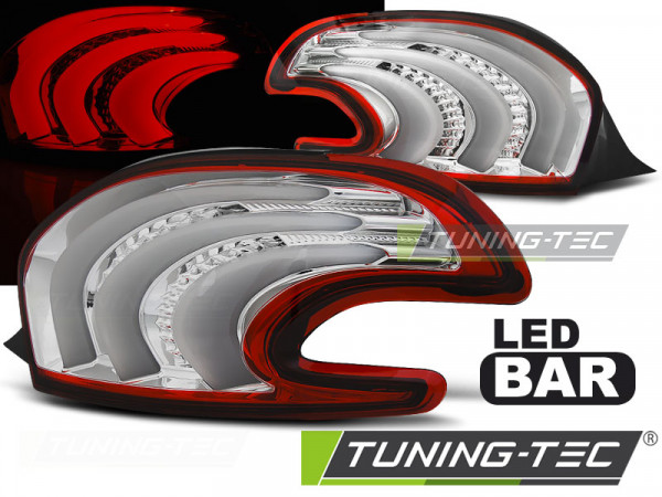 Zadní světla LED BAR Peugeot 208 12-15 červená/bílá